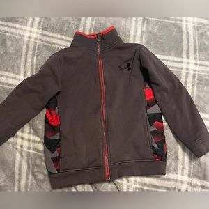 Under Armour Boys Brown/Red Zipup Size Small